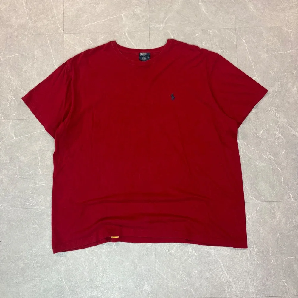 Polo Ralph Lauren Mens XL Red Short Sleeve Crewneck Cotton Pony Logo T-Shirt